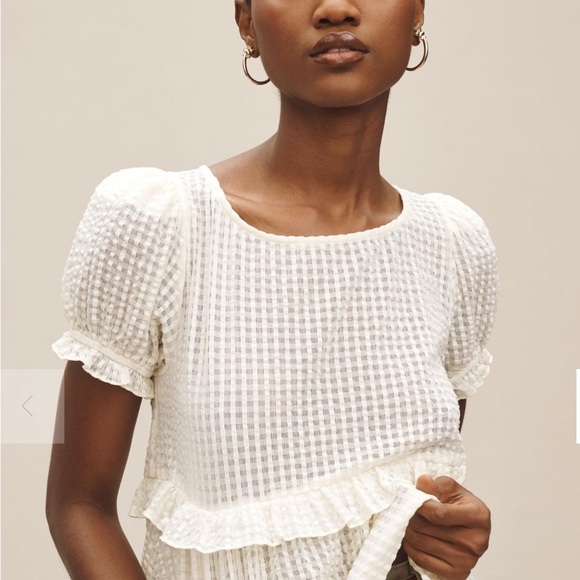 Maeve White Textured Blouse - Picture 2 of 11
